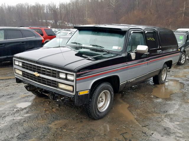 1GNER16K0KF124884 - 1989 CHEVROLET SUBURBAN R BLACK photo 2