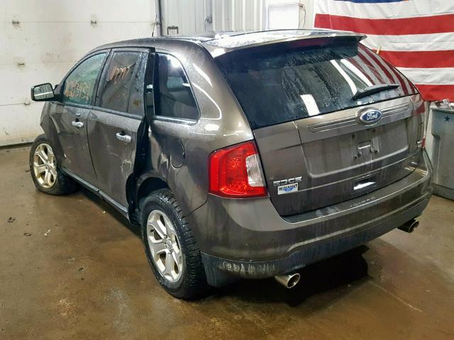 2FMDK4JC8BBA82813 - 2011 FORD EDGE SEL BROWN photo 3