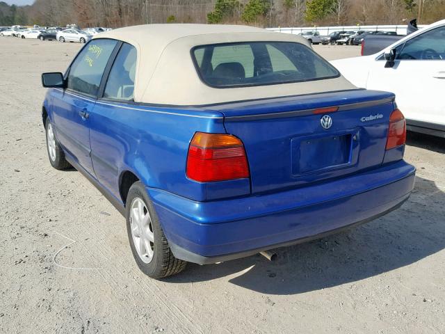 WVWBC81EXSK002726 - 1995 VOLKSWAGEN CABRIO BLUE photo 3