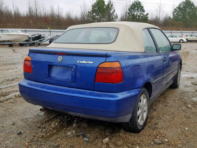 WVWBC81EXSK002726 - 1995 VOLKSWAGEN CABRIO BLUE photo 4