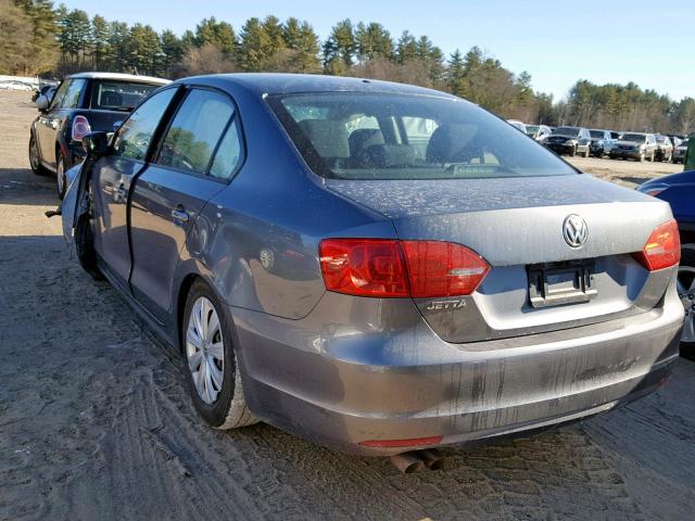 3VW2K7AJ9EM328814 - 2014 VOLKSWAGEN JETTA BASE 灰色 照片 3