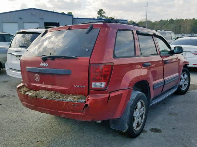 1J4GS48K95C523975 - 2005 JEEP GRAND CHER RED photo 4