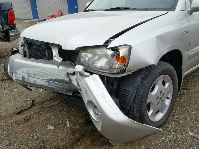 JTEEP21A050116385 - 2005 TOYOTA HIGHLANDER SILVER photo 9