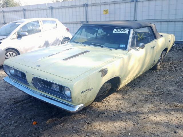 BH27D72305748 - 1967 PLYMOUTH BARRACUDA YELLOW photo 2