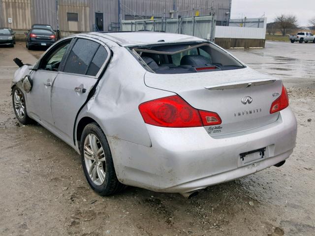 JN1DV6AR8BM450013 - 2011 INFINITI G25 SILVER photo 3