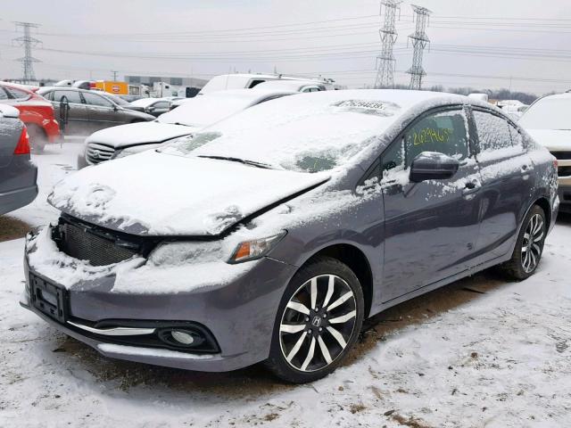 19XFB2F90EE040664 - 2014 HONDA CIVIC EXL GRAY photo 2