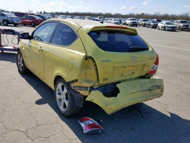 KMHCN36C08U056151 - 2008 HYUNDAI ACCENT SE YELLOW photo 3