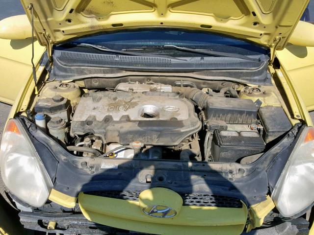 KMHCN36C08U056151 - 2008 HYUNDAI ACCENT SE YELLOW photo 7