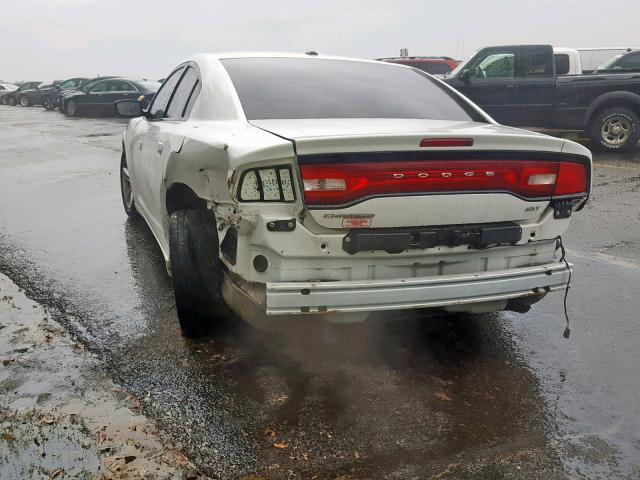 2C3CDXHG3EH314180 - 2014 DODGE CHARGER SX WHITE photo 3