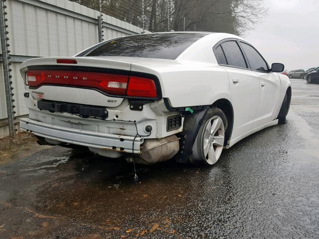 2C3CDXHG3EH314180 - 2014 DODGE CHARGER SX WHITE photo 4