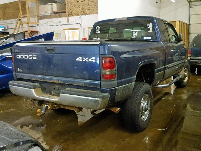 3B7KF23Z22M266181 - 2002 DODGE RAM 2500 BLUE photo 4