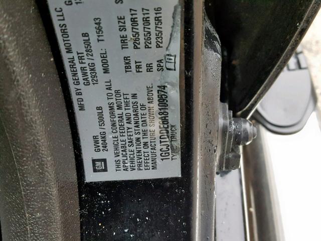 1GCJTDDE6A8109574 - 2010 CHEVROLET COLORADO L BLACK photo 10