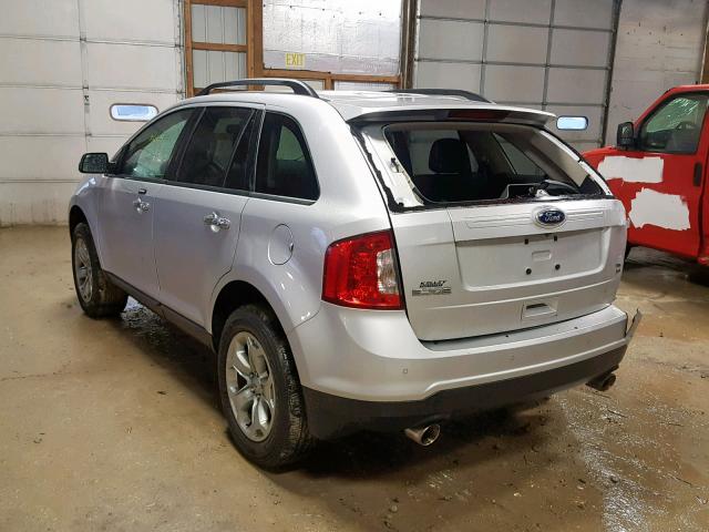 2FMDK4JC1BBB42513 - 2011 FORD EDGE SEL SILVER photo 3