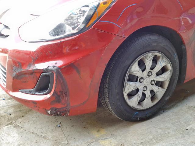 KMHCT4AE6GU097824 - 2016 HYUNDAI ACCENT SE RED photo 9