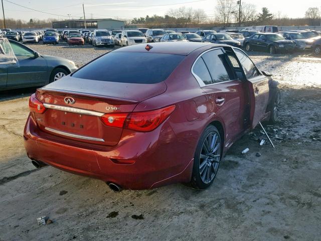 JN1FV7AR3GM450524 - 2016 INFINITI Q50 RED SP RED photo 4