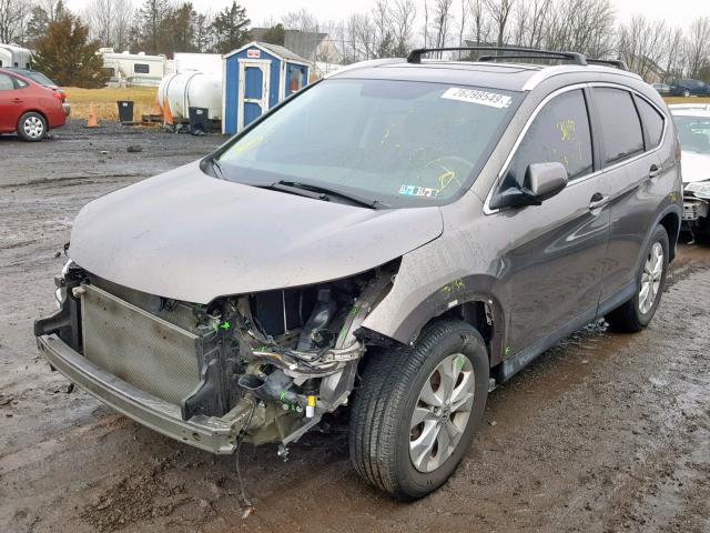 5J6RM4H73DL014445 - 2013 HONDA CR-V EXL BROWN photo 2