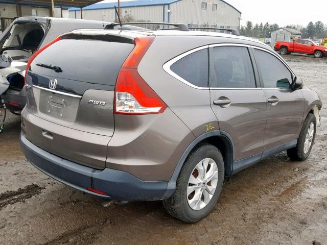 5J6RM4H73DL014445 - 2013 HONDA CR-V EXL BROWN photo 4