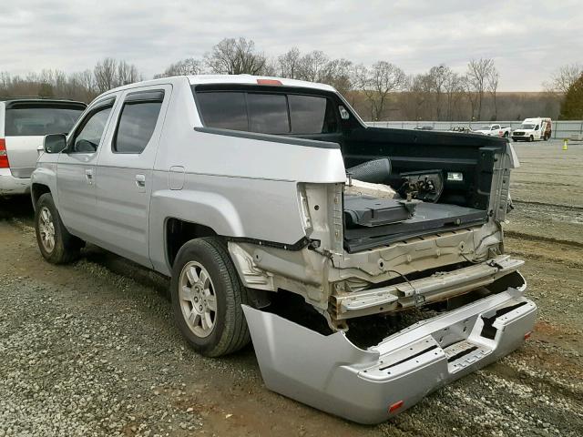 2HJYK16568H511916 - 2008 HONDA RIDGELINE SILVER photo 3