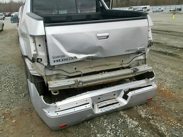 2HJYK16568H511916 - 2008 HONDA RIDGELINE SILVER photo 9