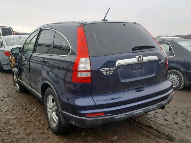 JHLRE4H7XBC027129 - 2011 HONDA CR-V EXL BLUE photo 3