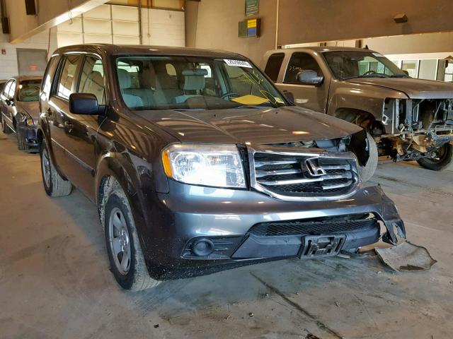 5FNYF3H24DB035558 - 2013 HONDA PILOT LX GRAY photo 1