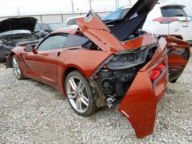 1G1YD2D70F5112117 - 2015 CHEVROLET CORVETTE S ORANGE photo 3