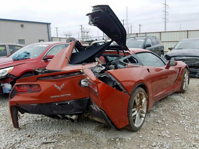 1G1YD2D70F5112117 - 2015 CHEVROLET CORVETTE S ORANGE photo 4