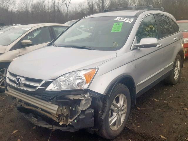 5J6RE4H78BL116446 - 2011 HONDA CR-V EXL SILVER photo 2