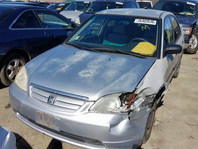 2HGES16122H583760 - 2002 HONDA CIVIC DX SILVER photo 2