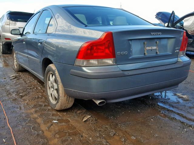 YV1RH59H942412654 - 2004 VOLVO S60 2.5T BLUE photo 3