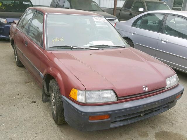 1HGED3648KA055722 - 1989 HONDA CIVIC DX MAROON photo 1