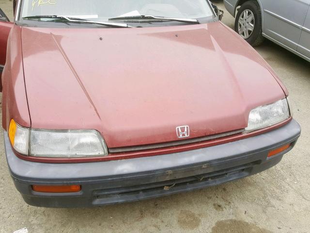 1HGED3648KA055722 - 1989 HONDA CIVIC DX MAROON photo 7