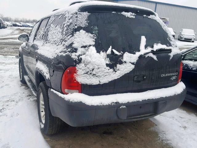 1D4HS38N63F622461 - 2003 DODGE DURANGO SP BLACK photo 3