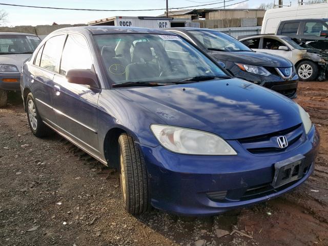 2HGES16585H610502 - 2005 HONDA CIVIC LX BLUE photo 1