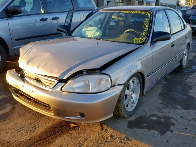 2HGEJ6525YH575395 - 2000 HONDA CIVIC DX GOLD photo 2