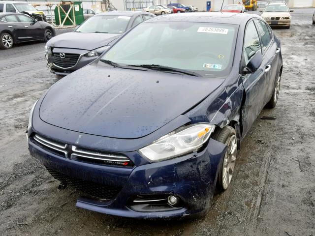 1C3CDFCH5DD192119 - 2013 DODGE DART LIMIT BLUE photo 2