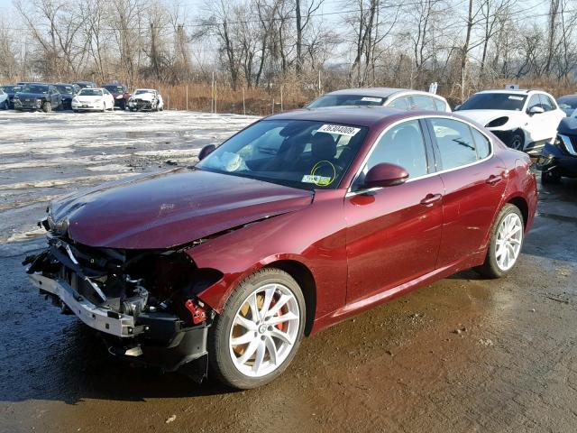 ZARFAEDN1J7581467 - 2018 ALFA ROMEO GIULIA Q4 BURGUNDY photo 2