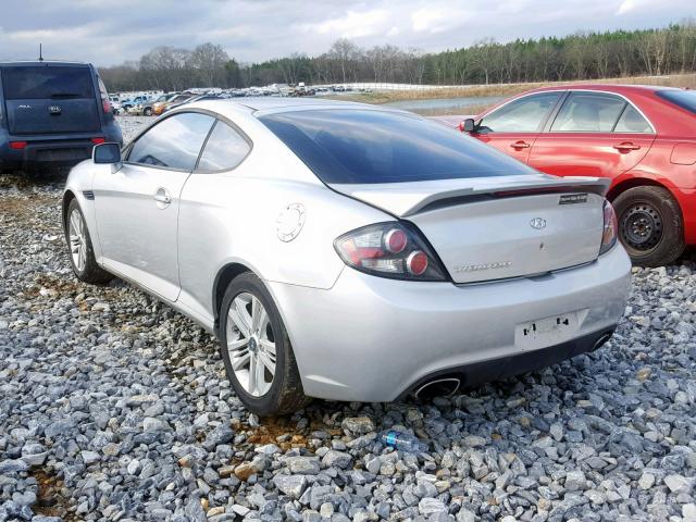 KMHHM66D78U286742 - 2008 HYUNDAI TIBURON GS SILVER photo 3