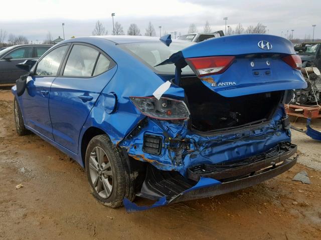 5NPD84LF7JH264936 - 2018 HYUNDAI ELANTRA SE BLUE photo 3