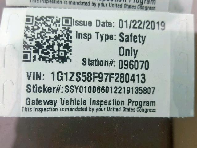 1G1ZS58F97F280413 - 2007 CHEVROLET MALIBU LS თეთრი ფოტო 10