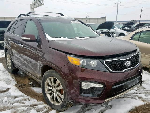 5XYKW4A23DG395306 - 2013 KIA SORENTO SX BURGUNDY photo 1