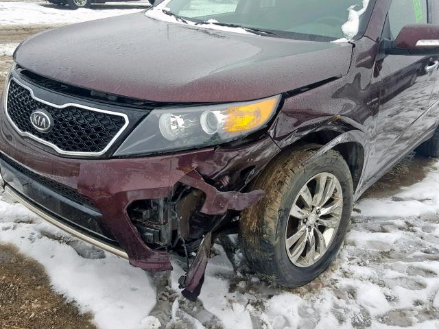 5XYKW4A23DG395306 - 2013 KIA SORENTO SX BURGUNDY photo 9