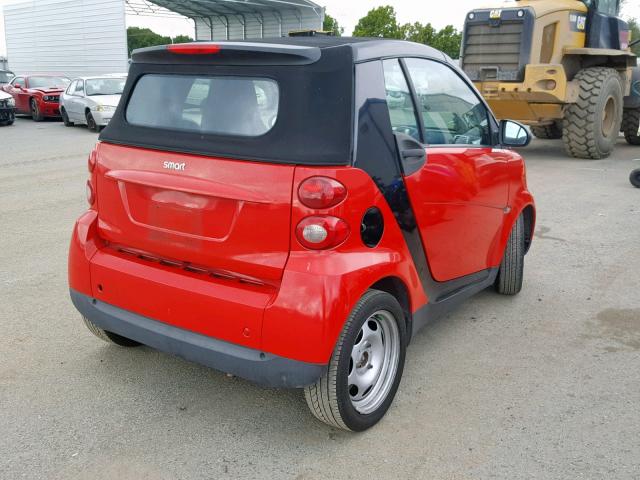 WMEEK31X59K248244 - 2009 SMART FORTWO PAS RED photo 4