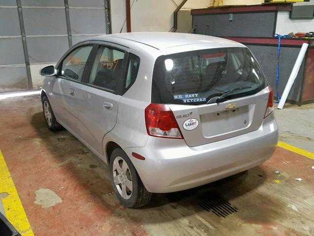 KL1TD66677B789706 - 2007 CHEVROLET AVEO BASE Күміс фото 3