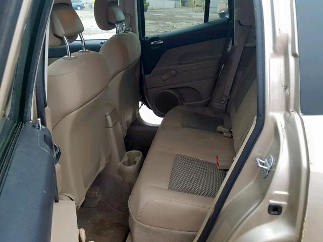 1J4NT1FA6AD626210 - 2010 JEEP COMPASS SP ოქროსფერი ფოტო 6