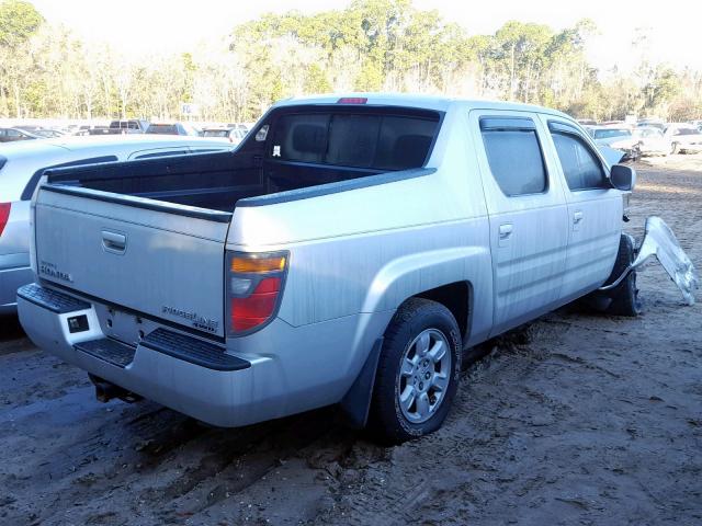 2HJYK165X6H506537 - 2006 HONDA RIDGELINE SILVER photo 4