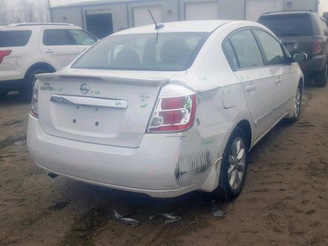 3N1AB6APXCL762369 - 2012 NISSAN SENTRA 2.0 WHITE photo 4