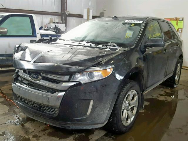 2FMDK4JC6EBB82560 - 2014 FORD EDGE SEL GRAY photo 2