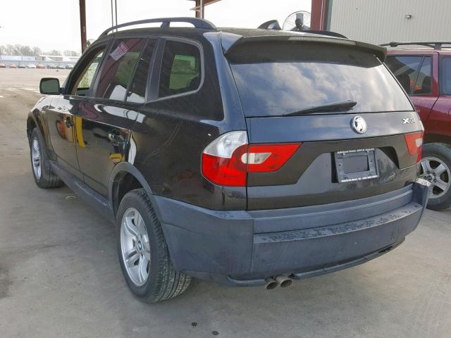 WBXPA93485WD22524 - 2005 BMW X3 3.0I BLACK photo 3