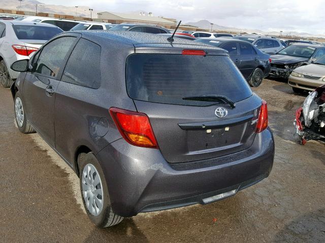 VNKJTUD34FA054094 - 2015 TOYOTA YARIS GRAY photo 3